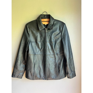 Jason Kole Womens Leather Jacket Full Zip Black‎ Size Large